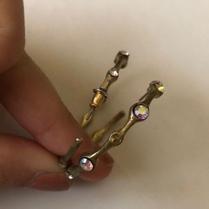 Gold and diamond hoop earrings